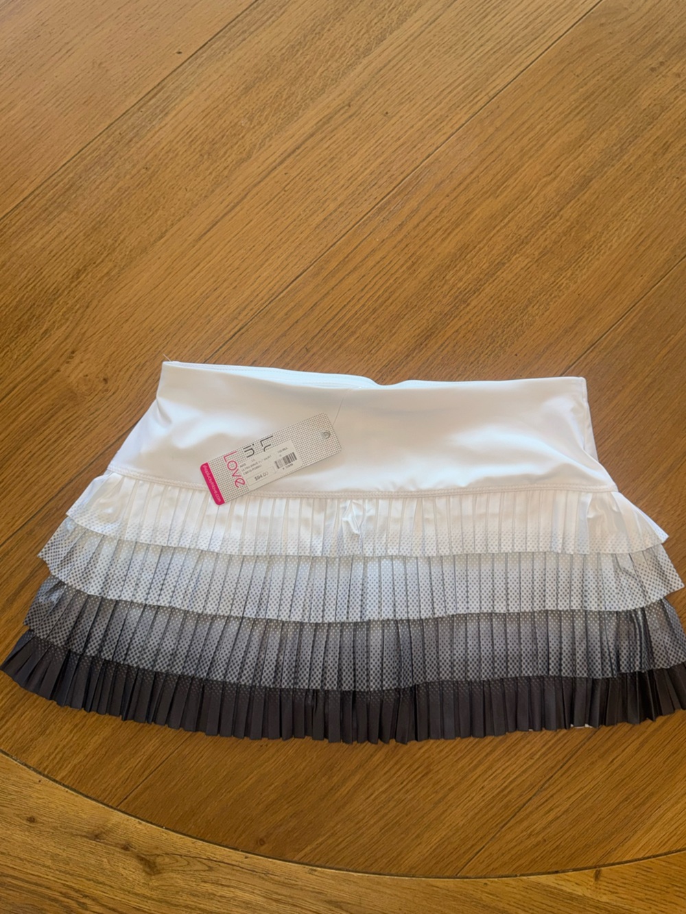 Lucky in Love White to Gray Ombre Pleated Ruffle Skirt